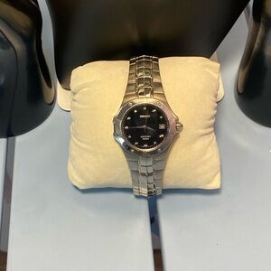 Seiko Coutura Black Dial Quartz Watch 7N43-0DJ0 Sapphire Date Stainless Steel